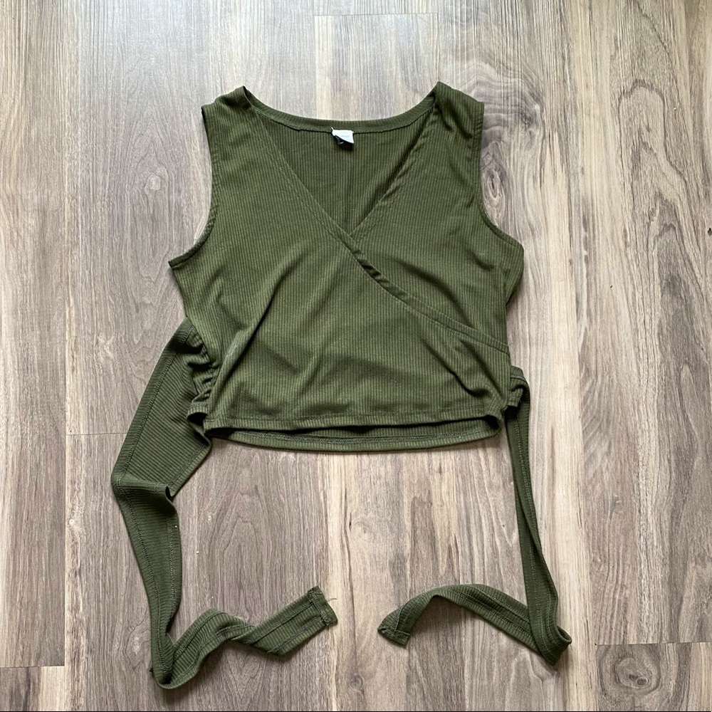 Green Tie Around Tank Top